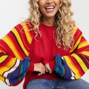 Free People Rainbow Dreams Pullover Knit Sweater